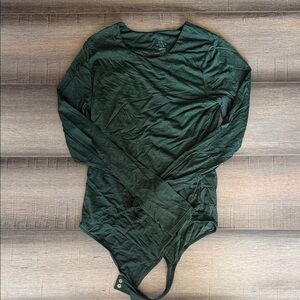 Merino Woolx Sophia body suit Green Long Sleeve Top